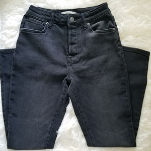 Forever 21 High Rise Washed Black Jeans